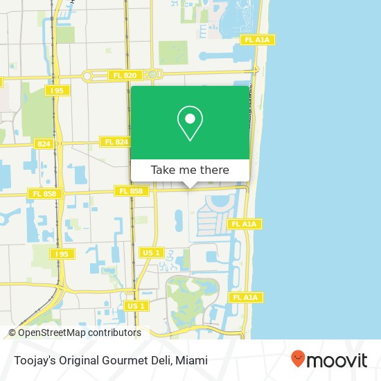 Mapa de Toojay's Original Gourmet Deli, 1430 E Hallandale Beach Blvd Hallandale, FL 33009