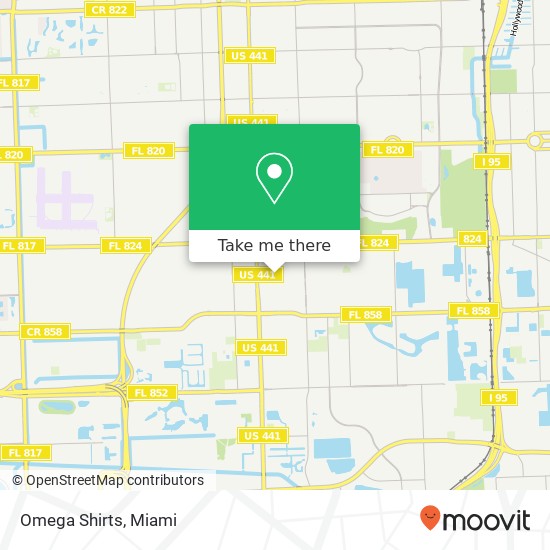 Mapa de Omega Shirts, 2204 SW 58th Ter West Park, FL 33023