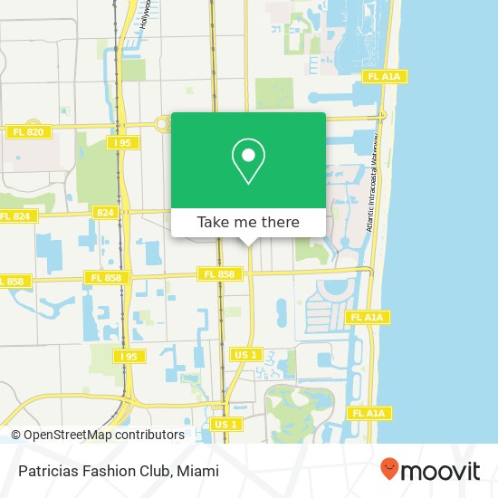 Mapa de Patricias Fashion Club, 301 N Federal Hwy Hallandale, FL 33009