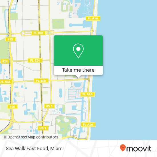 Mapa de Sea Walk Fast Food, 2301 E Hallandale Beach Blvd Hallandale, FL 33009