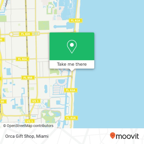 Mapa de Orca Gift Shop, 3808 S Ocean Dr Hollywood, FL 33019