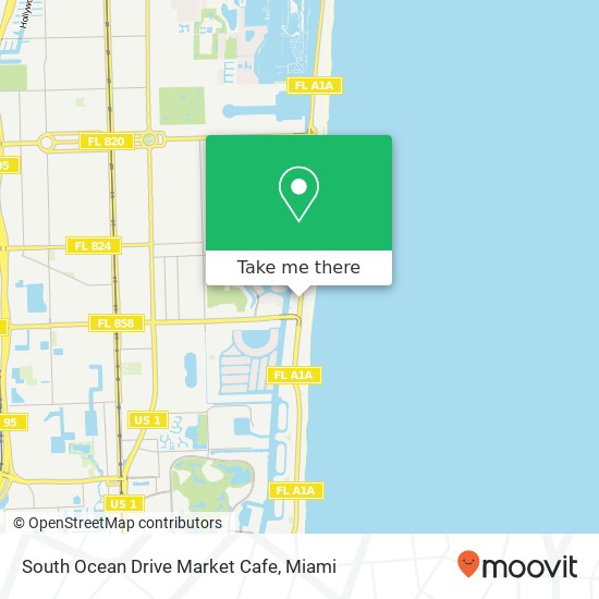 Mapa de South Ocean Drive Market Cafe, 3804 S Ocean Dr Hollywood, FL 33019