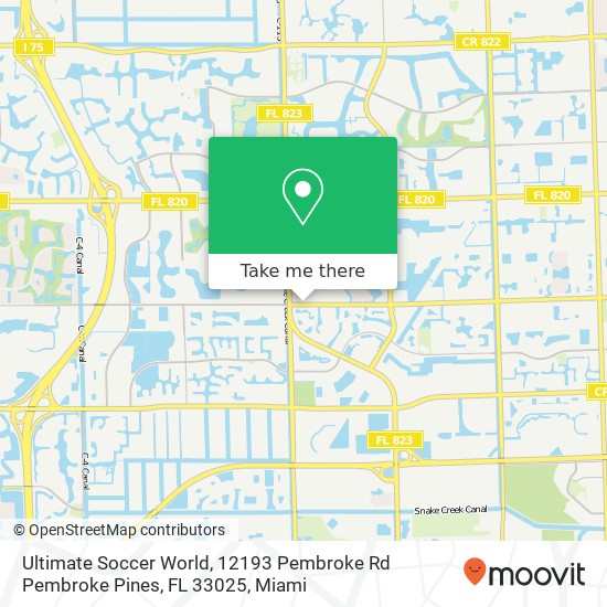 Mapa de Ultimate Soccer World, 12193 Pembroke Rd Pembroke Pines, FL 33025