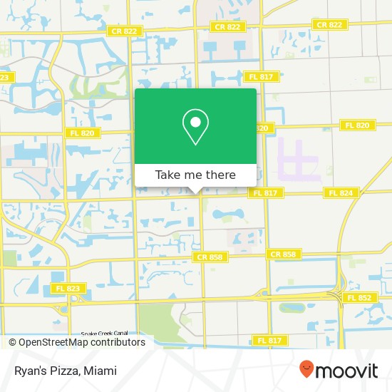 Mapa de Ryan's Pizza, 8971 Pembroke Rd Pembroke Pines, FL 33025