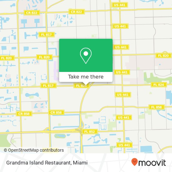 Mapa de Grandma Island Restaurant, 6990 Pembroke Rd Pembroke Pines, FL 33023