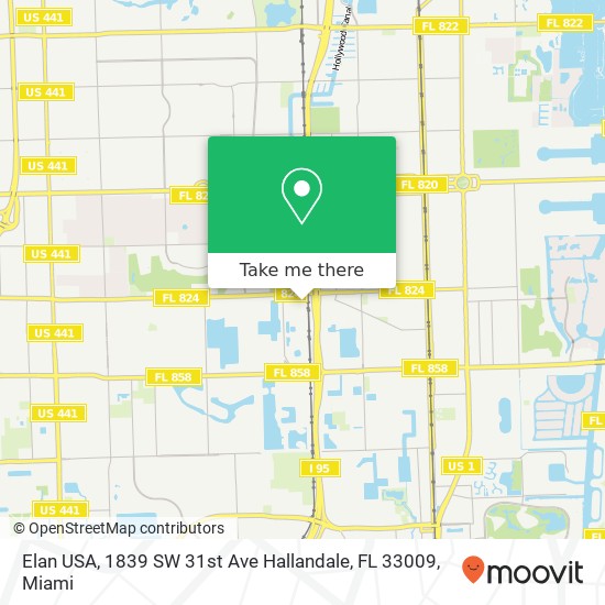 Mapa de Elan USA, 1839 SW 31st Ave Hallandale, FL 33009