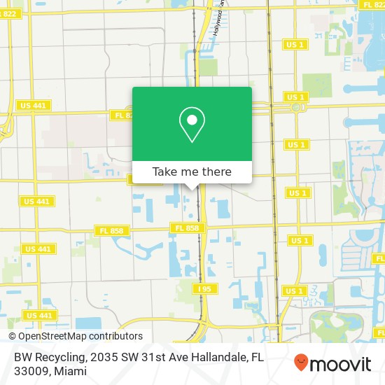 Mapa de BW Recycling, 2035 SW 31st Ave Hallandale, FL 33009