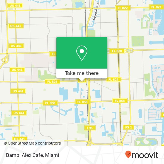 Mapa de Bambi Alex Cafe, 3140 Pembroke Rd Pembroke Park, FL 33009