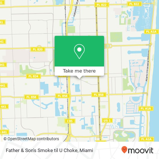 Mapa de Father & Son's Smoke til U Choke, 820 Foster Rd Hallandale, FL 33009