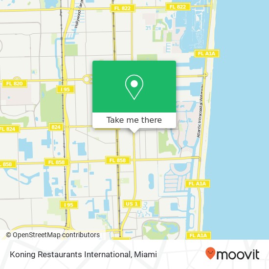 Mapa de Koning Restaurants International, 718 N Federal Hwy Hallandale, FL 33009