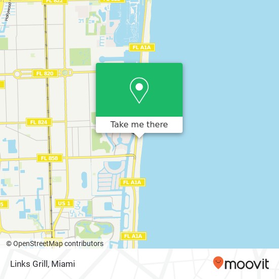 Mapa de Links Grill, 3555 S Ocean Dr Hollywood, FL 33019 USA