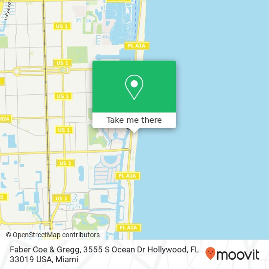 Mapa de Faber Coe & Gregg, 3555 S Ocean Dr Hollywood, FL 33019 USA