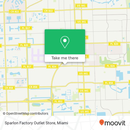 Mapa de Sparlon Factory Outlet Store, 1600 S 66th Ave Pembroke Pines, FL 33023