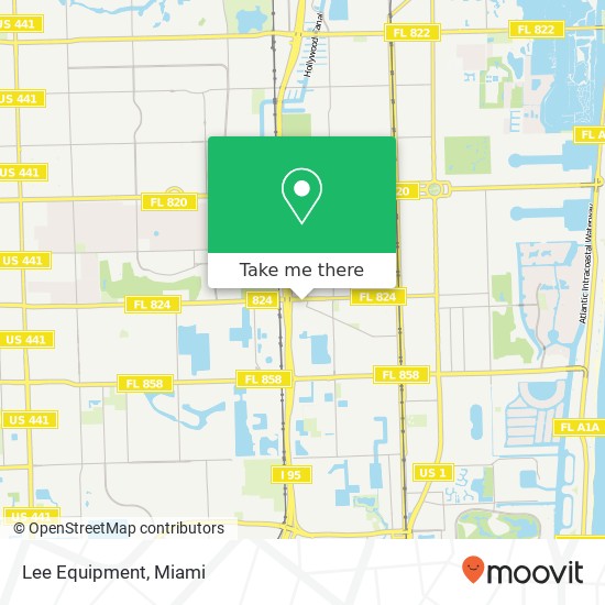 Mapa de Lee Equipment, 1000 W Pembroke Rd Hallandale, FL 33009