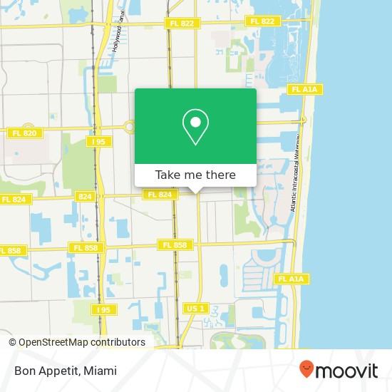 Mapa de Bon Appetit, 1001 N Federal Hwy Hallandale, FL 33009