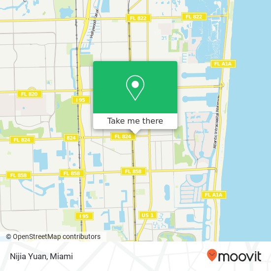 Mapa de Nijia Yuan, 2021 Pembroke Rd Hollywood, FL 33020