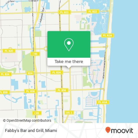 Mapa de Fabby's Bar and Grill, 1821 Mayo St Hollywood, FL 33020