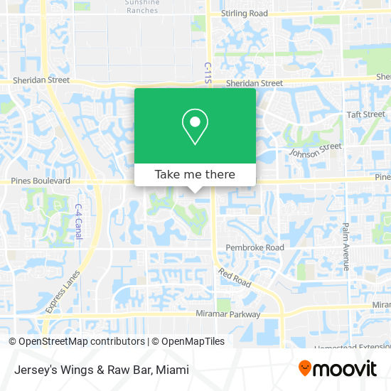 Mapa de Jersey's Wings & Raw Bar