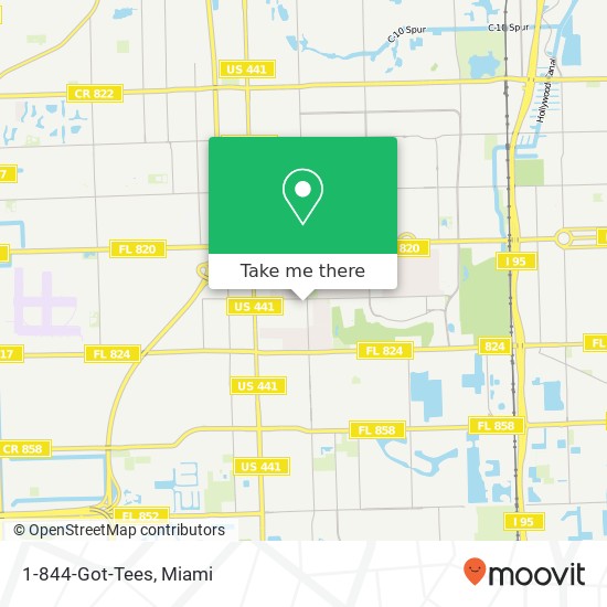 Mapa de 1-844-Got-Tees, 5611 Dewey St Hollywood, FL 33023