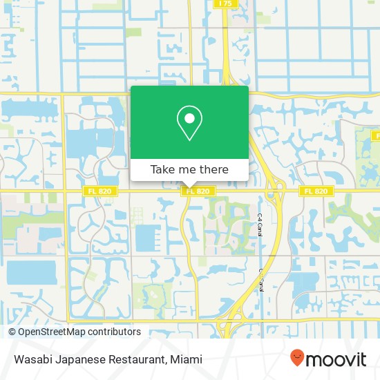 Mapa de Wasabi Japanese Restaurant, 15953 Pines Blvd Pembroke Pines, FL 33027