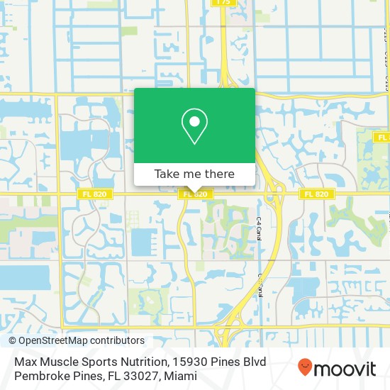 Max Muscle Sports Nutrition, 15930 Pines Blvd Pembroke Pines, FL 33027 map