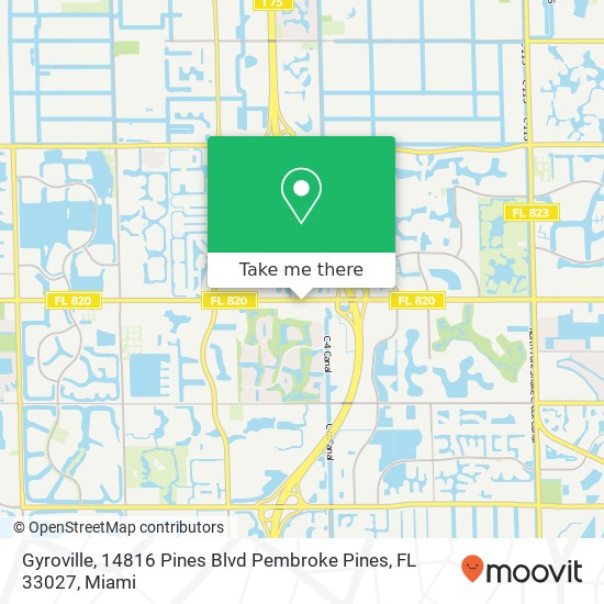 Mapa de Gyroville, 14816 Pines Blvd Pembroke Pines, FL 33027