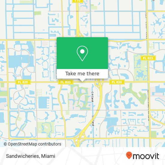 Mapa de Sandwicheries, 15138 Pines Blvd Pembroke Pines, FL 33027