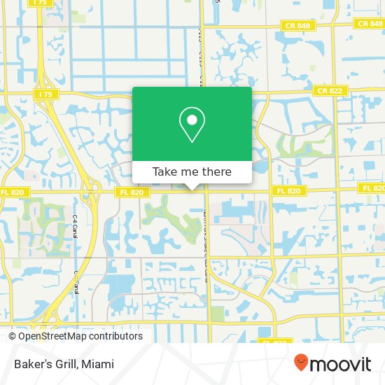 Mapa de Baker's Grill, 12504 Pines Blvd Hollywood, FL 33027