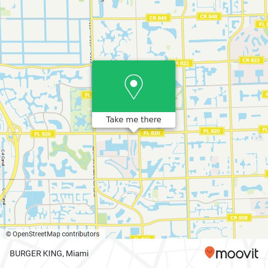 Mapa de BURGER KING, 11298 Pines Blvd Pembroke Pines, FL 33026