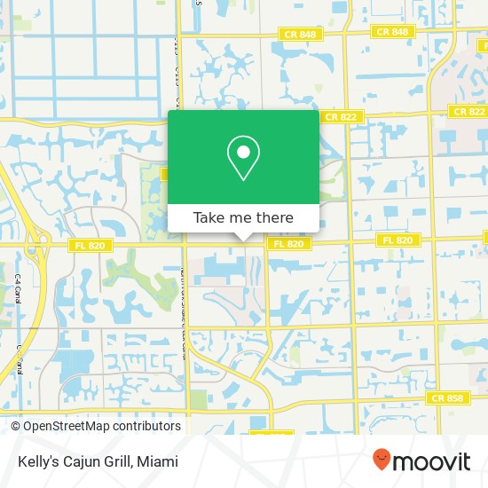 Mapa de Kelly's Cajun Grill, 11401 Pines Blvd Pembroke Pines, FL 33026
