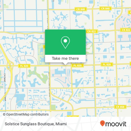 Mapa de Solstice Sunglass Boutique, 11401 Pines Blvd Pembroke Pines, FL 33026