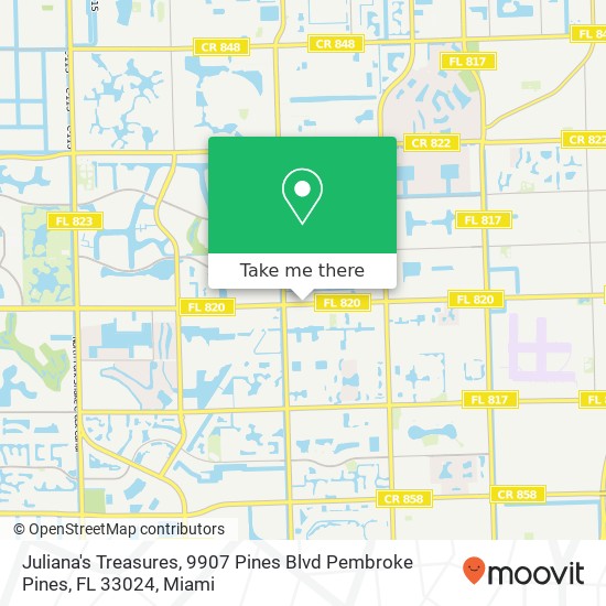 Juliana's Treasures, 9907 Pines Blvd Pembroke Pines, FL 33024 map