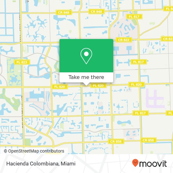 Mapa de Hacienda Colombiana, 10036 Pines Blvd Pembroke Pines, FL 33024