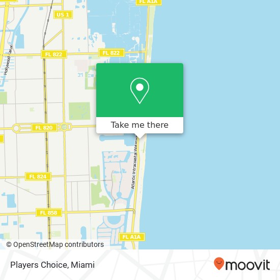 Mapa de Players Choice, 801 S Ocean Dr Hollywood, FL 33019