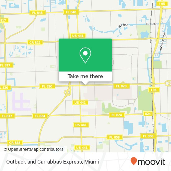 Mapa de Outback and Carrabbas Express, 5836 Hollywood Blvd Hollywood, FL 33021