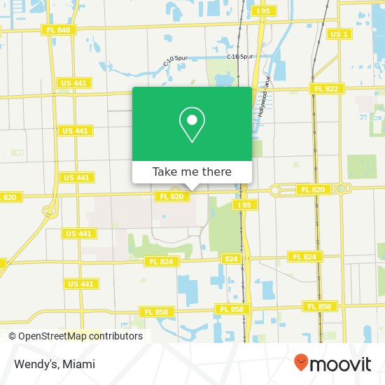 Mapa de Wendy's, 3535 Hollywood Blvd Hollywood, FL 33021