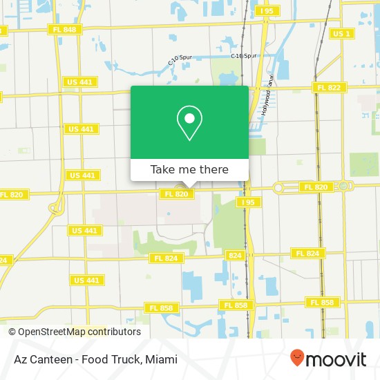 Mapa de Az Canteen - Food Truck, Hollywood Blvd Hollywood, FL 33021