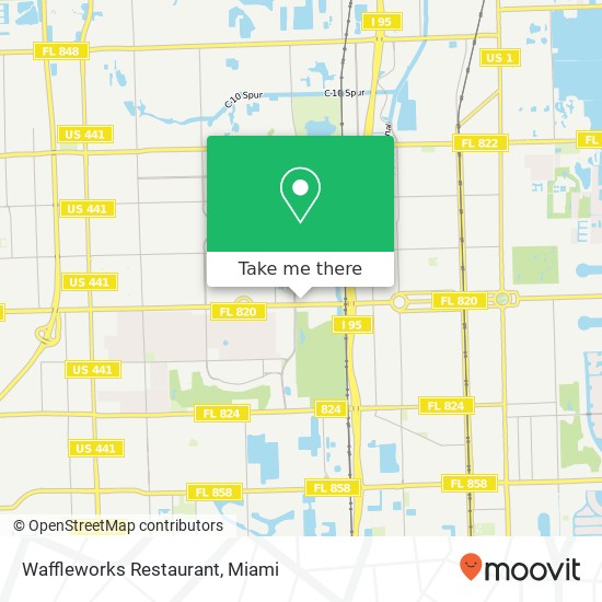 Mapa de Waffleworks Restaurant, 3265 Hollywood Blvd Hollywood, FL 33021