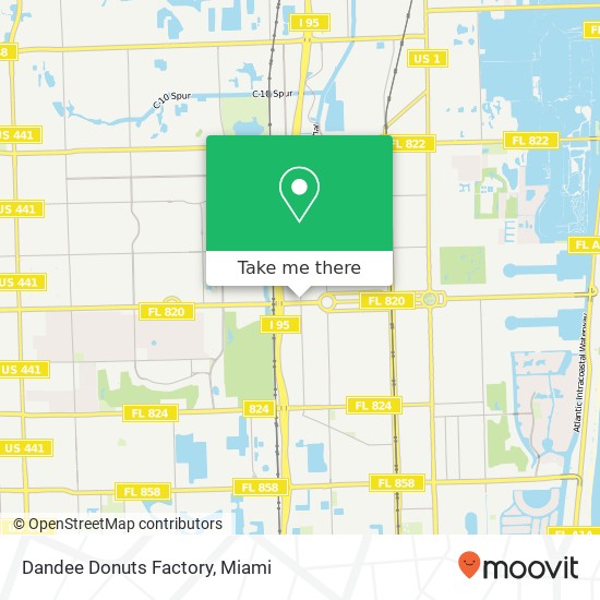 Mapa de Dandee Donuts Factory, 102 N 28th Ave Hollywood, FL 33020