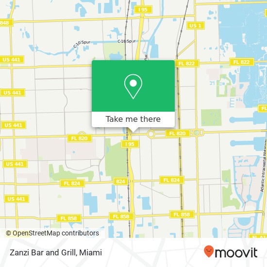 Mapa de Zanzi Bar and Grill, 2901 Hollywood Blvd Hollywood, FL 33020