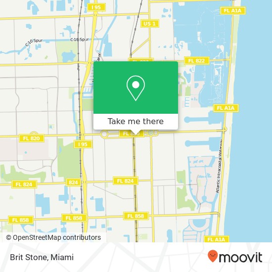 Mapa de Brit Stone, 2037 Harrison St Hollywood, FL 33020