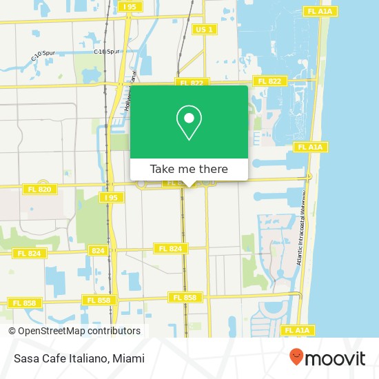 Mapa de Sasa Cafe Italiano, 2001 Van Buren St Hollywood, FL 33020