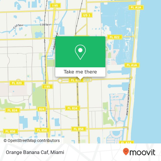 Mapa de Orange Banana Caf, 116 S 20th Ave Hollywood, FL 33020