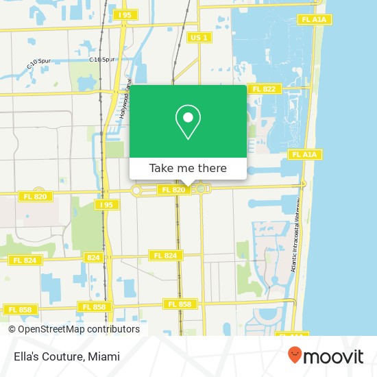 Mapa de Ella's Couture, 1929 Hollywood Blvd Hollywood, FL 33020