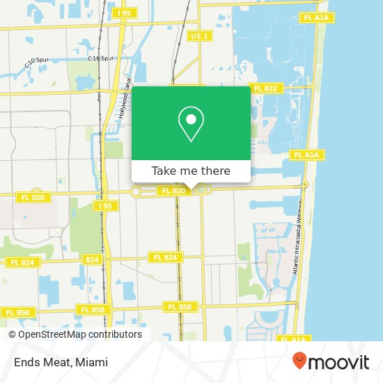 Mapa de Ends Meat, 1910 Hollywood Blvd Hollywood, FL 33020