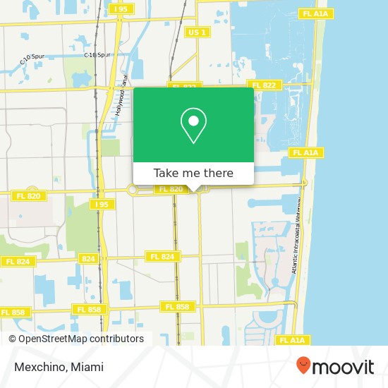 Mapa de Mexchino, 1828 Harrison St Hollywood, FL 33020