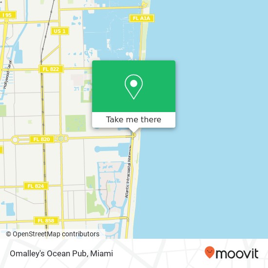 Mapa de Omalley's Ocean Pub, 101 N Ocean Dr Hollywood, FL 33019