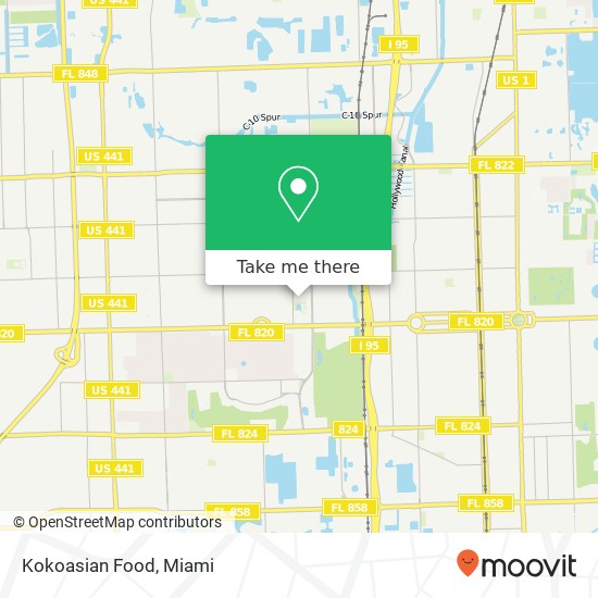 Mapa de Kokoasian Food, 3455 Fillmore St Hollywood, FL 33021