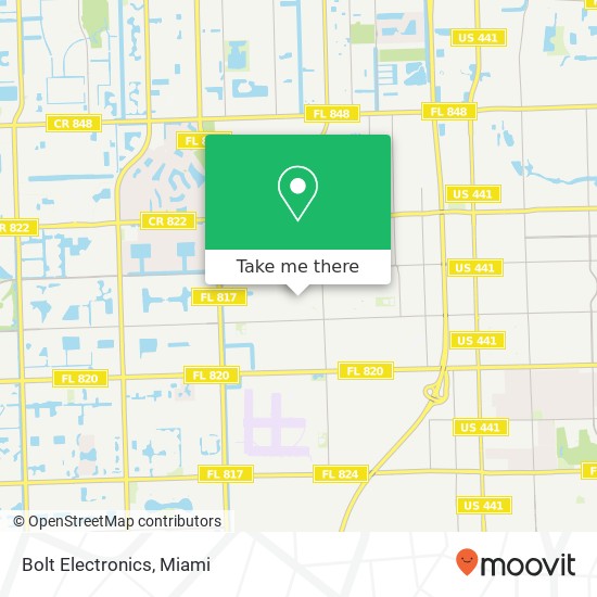 Mapa de Bolt Electronics, 1210 NW 73rd Way Hollywood, FL 33024