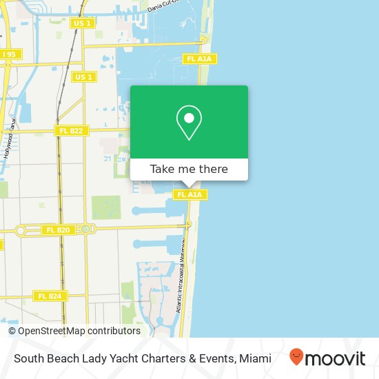 Mapa de South Beach Lady Yacht Charters & Events